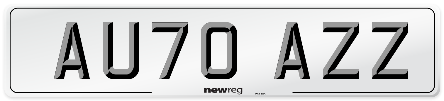 AU70 AZZ Number Plate from New Reg